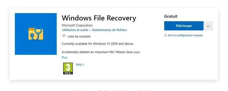 Télécharger Windows File Recovery