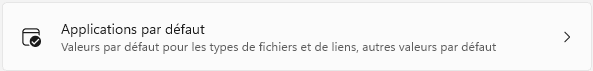 applications par défaut Windows